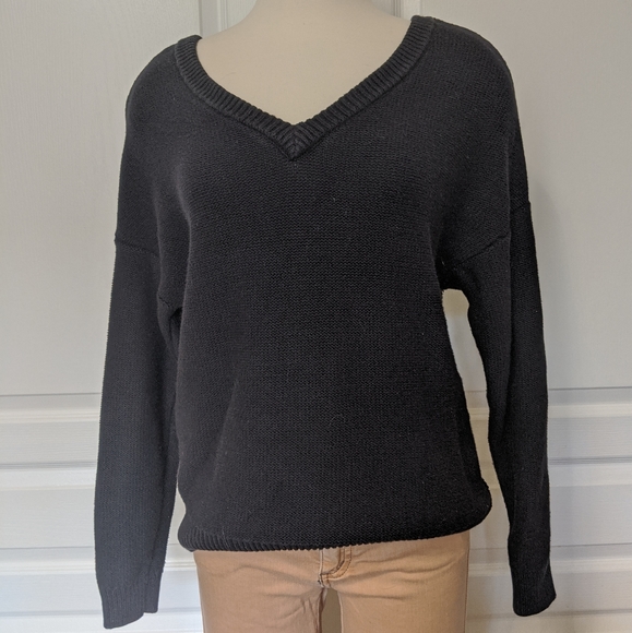 Roxy | Black Cable Knit Reversible Sweater - Picture 3 of 3